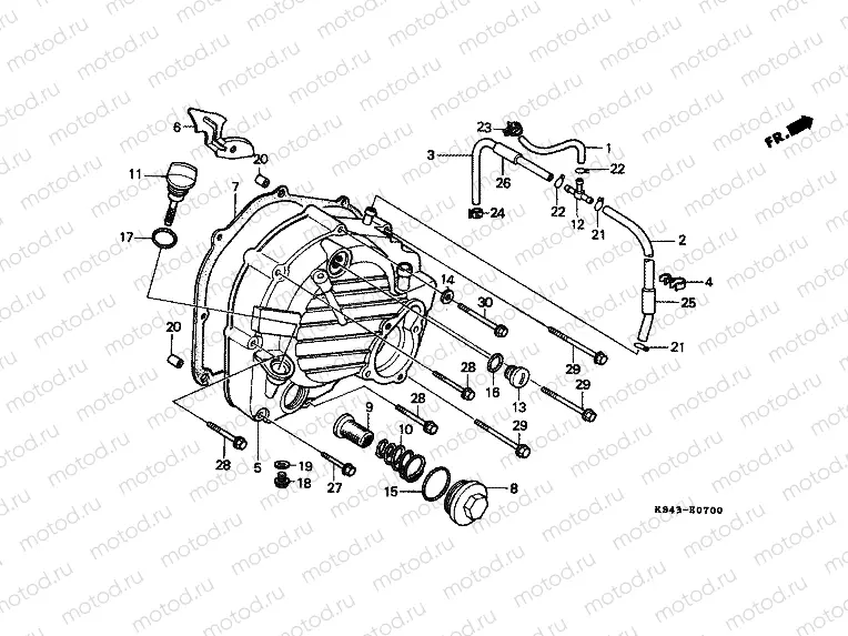 E-7 RIGHT CRANKSHAFT COVER