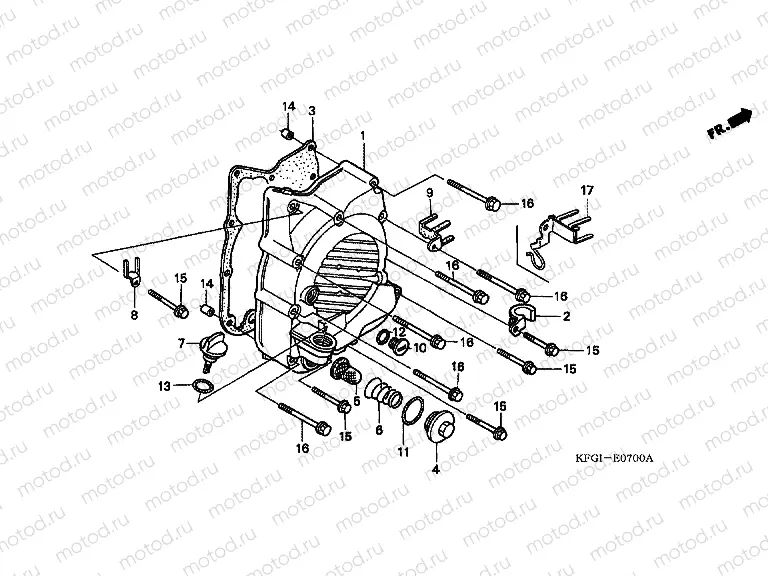 E-7 RIGHT CRANKSHAFT COVER