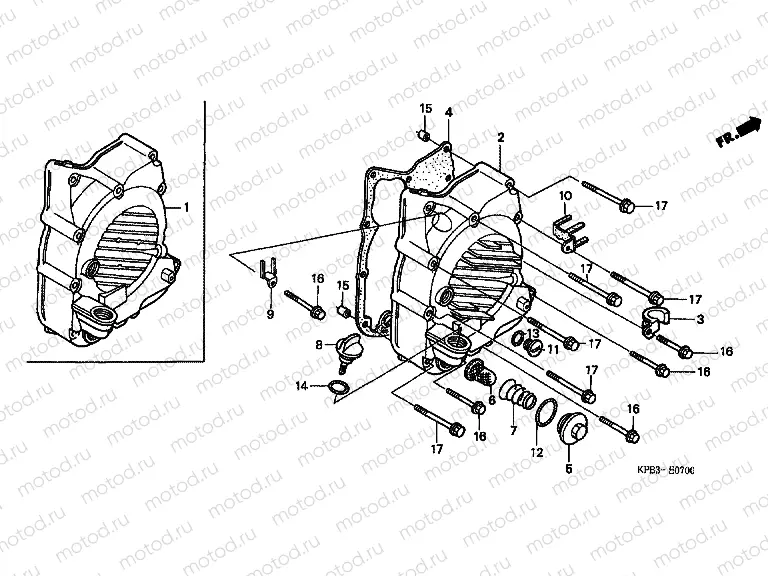 E-7 RIGHT CRANKSHAFT COVER