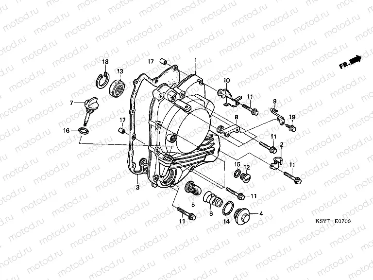 E-7 RIGHT CRANKSHAFT COVER