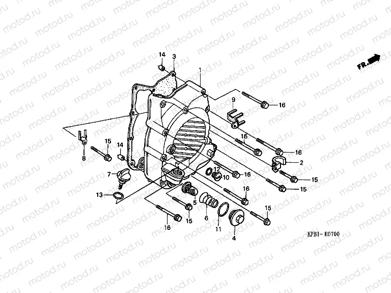 E-7 RIGHT CRANKSHAFT COVER