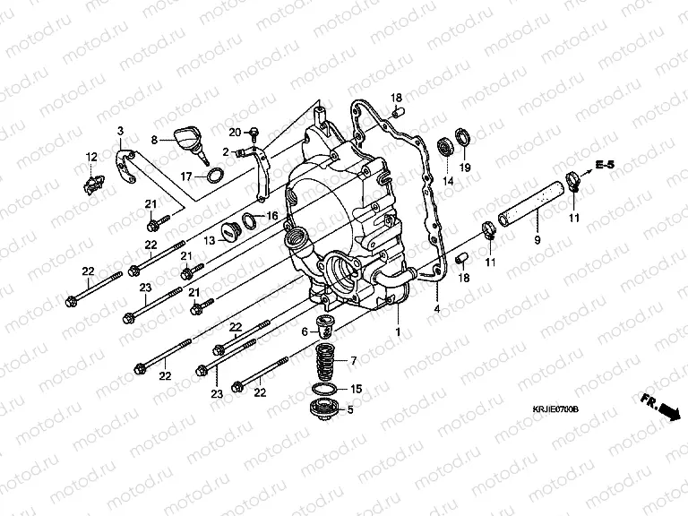 E-7 RIGHT CRANKSHAFT COVER (FES1253-5) (FES1503-5)