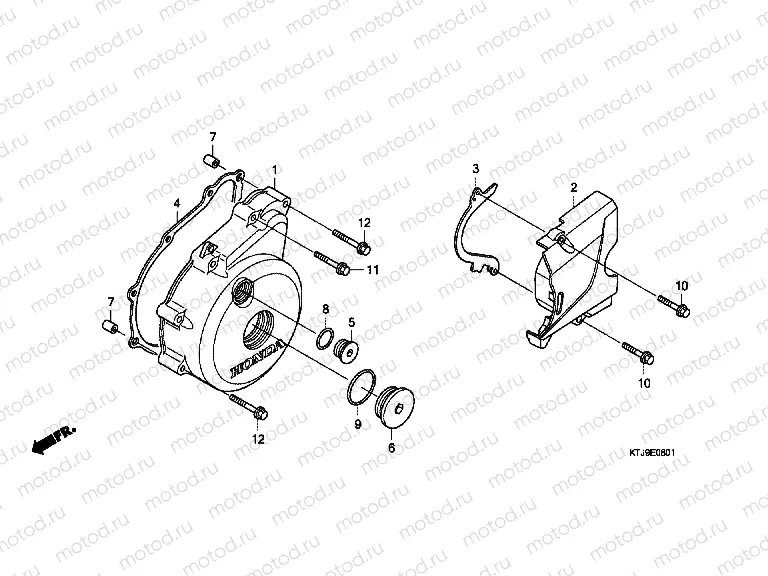 E-8-1 LEFT CRANKSHAFT COVER (CGR125SHA, B)