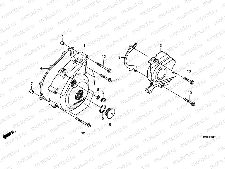 E-8-1 LEFT CRANKSHAFT COVER (GLH125SH)