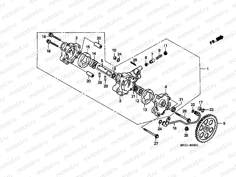 E-8-1 OIL PUMP (NX500P / R / NX650P / R)