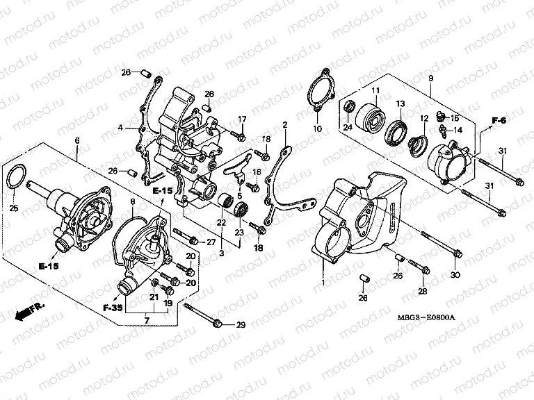 E-8 B. COVER / WATER PUMP