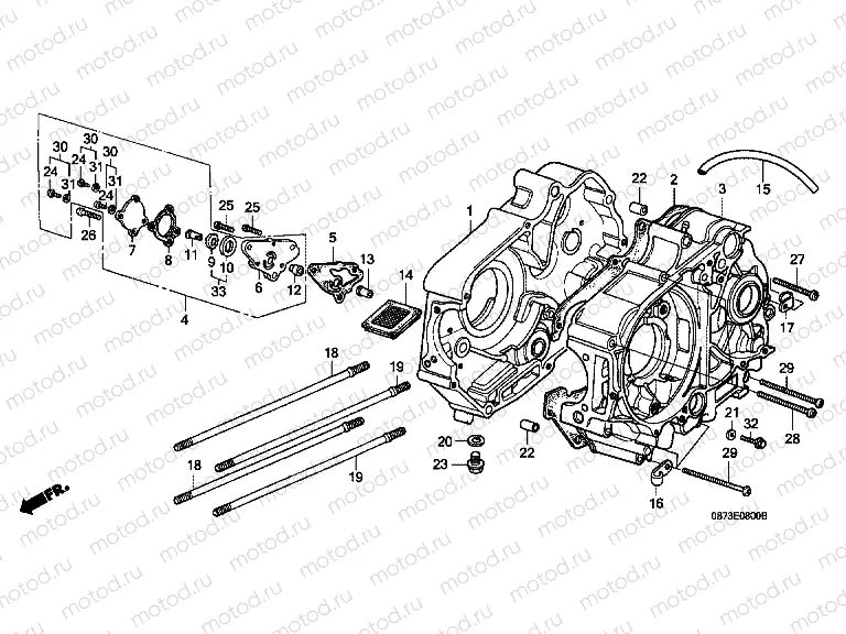 E-8 CRANKSHAFT / OIL PUMP