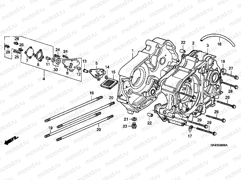 E-8 CRANKSHAFT / OIL PUMP (C50DF / G / DG / J / N / SN)