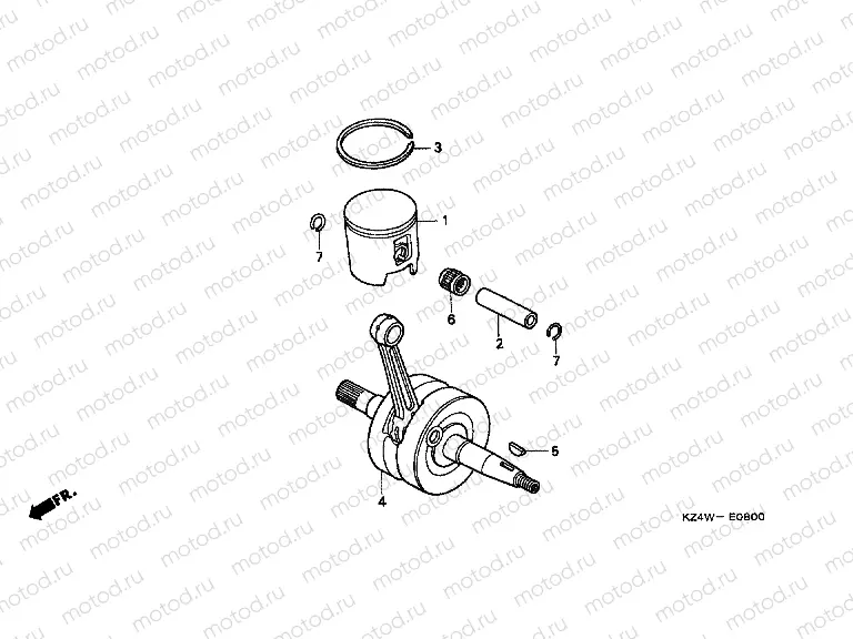 E-8 CRANKSHAFT / PISTON