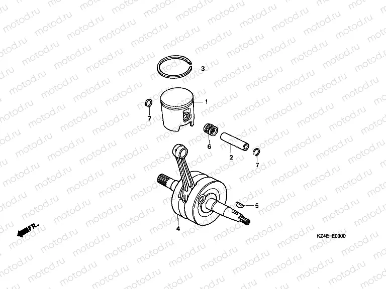 E-8 CRANKSHAFT / PISTON