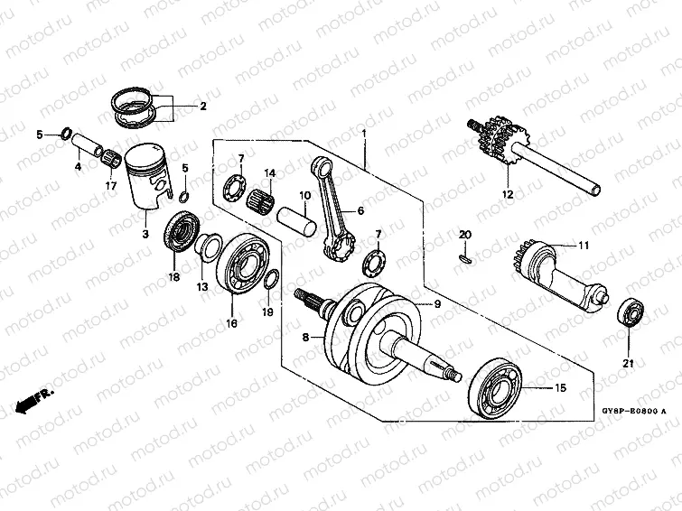 E-8 CRANKSHAFT / PISTON