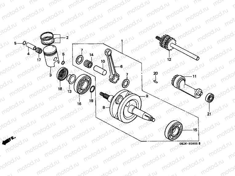 E-8 CRANKSHAFT / PISTON