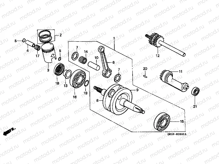 E-8 CRANKSHAFT / PISTON
