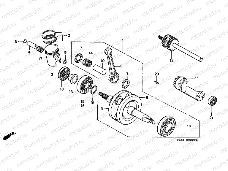 E-8 CRANKSHAFT / PISTON
