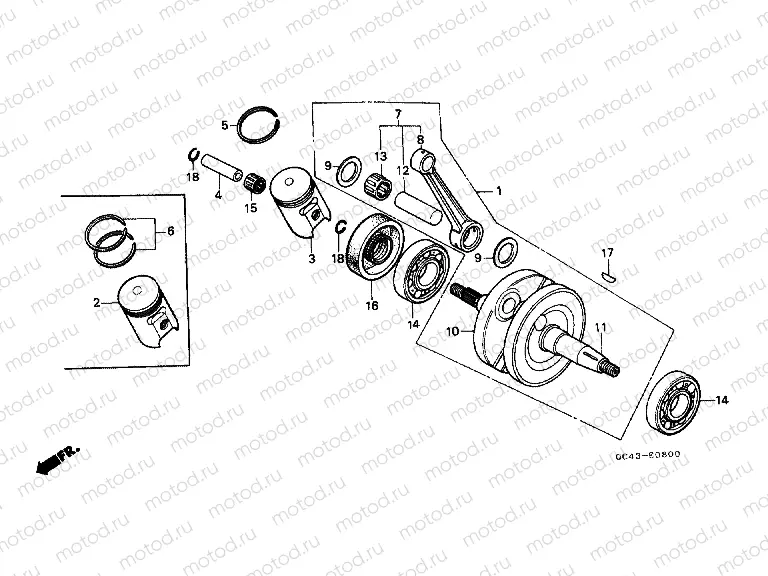 E-8 CRANKSHAFT / PISTON