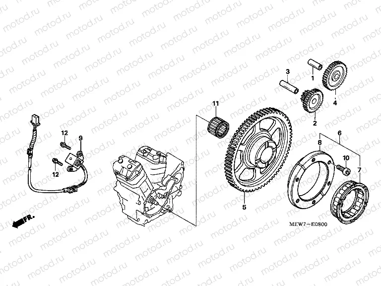 E-8 DISTRIBUTOR GENERATOR / CLUTCH START