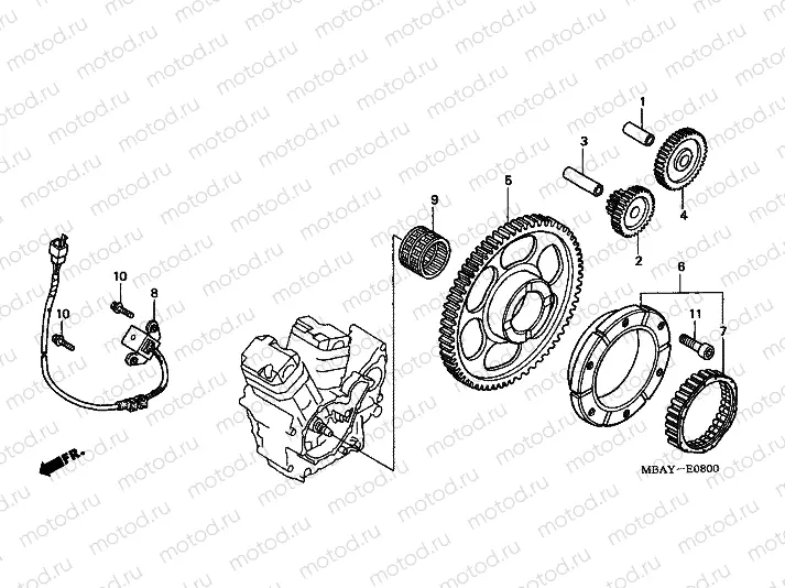 E-8 DISTRIBUTOR GENERATOR / CLUTCH START
