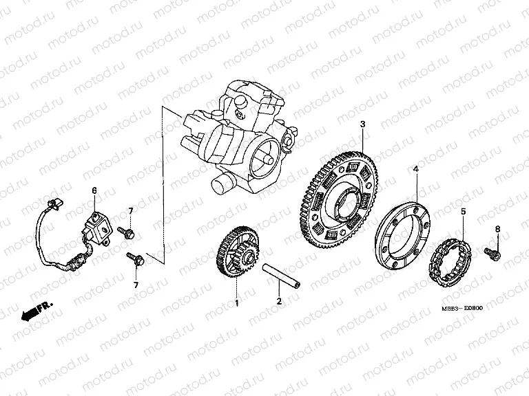 E-8 DISTRIBUTOR GENERATOR / CLUTCH START