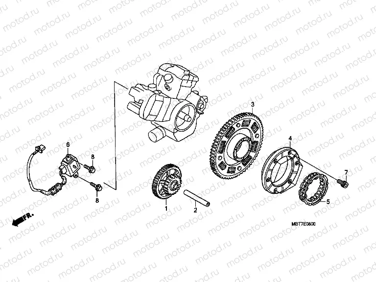 E-8 DISTRIBUTOR GENERATOR / CLUTCH START
