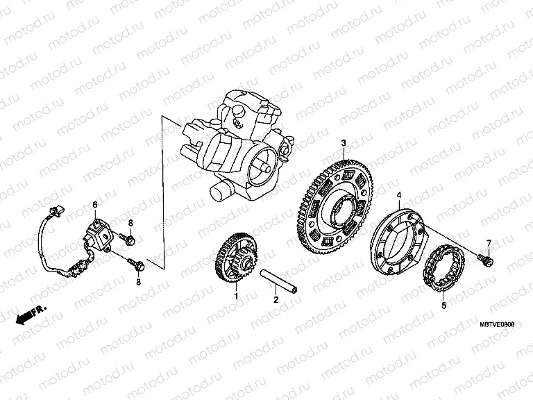 E-8 DISTRIBUTOR GENERATOR / CLUTCH START
