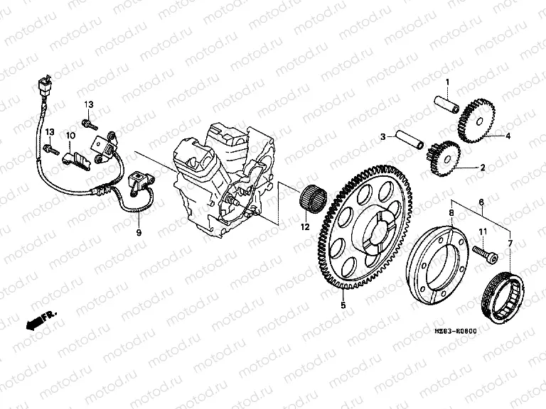 E-8 DISTRIBUTOR GENERATOR / CLUTCH START