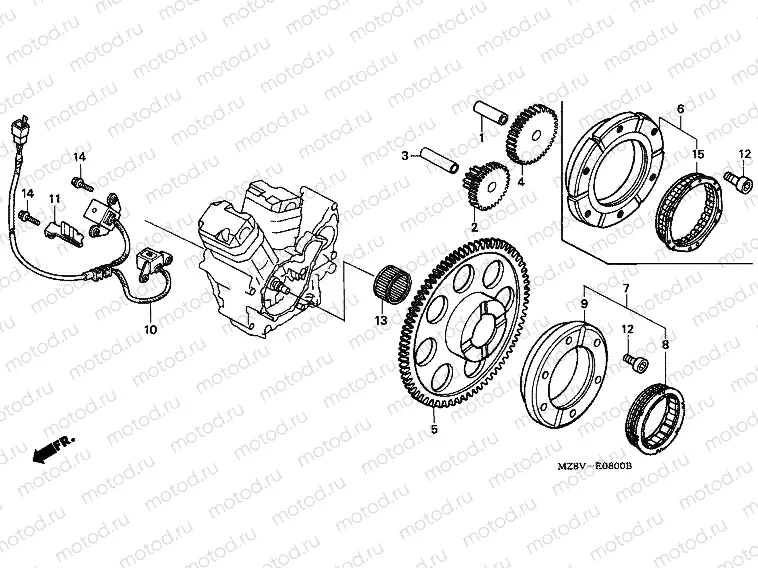 E-8 DISTRIBUTOR GENERATOR / CLUTCH START