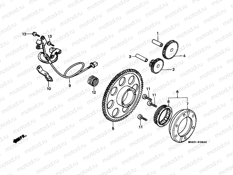 E-8 DISTRIBUTOR GENERATOR / CLUTCH START