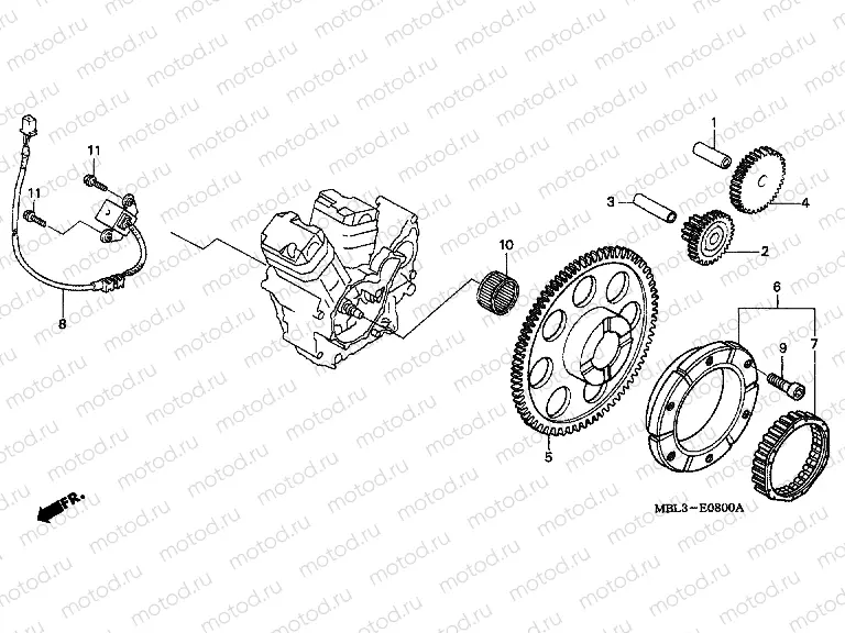 E-8 DISTRIBUTOR GENERATOR / CLUTCH START