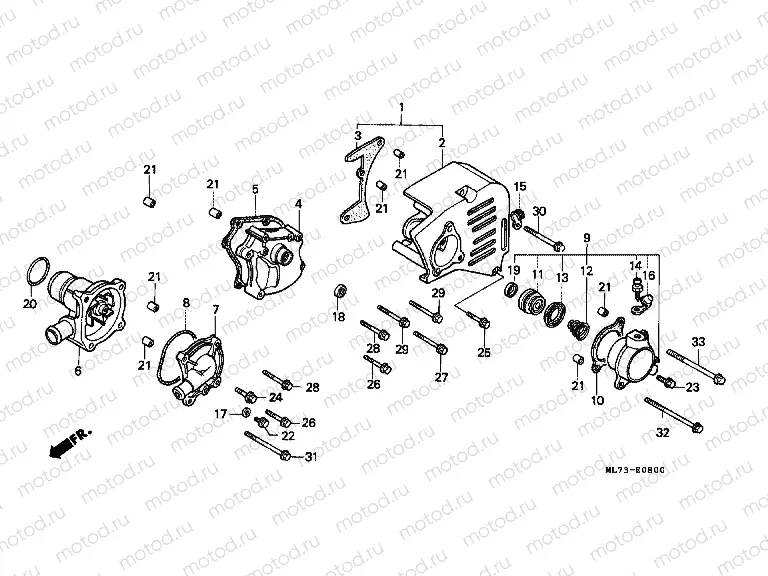 E-8 LEFT COVER / WATER PUMP