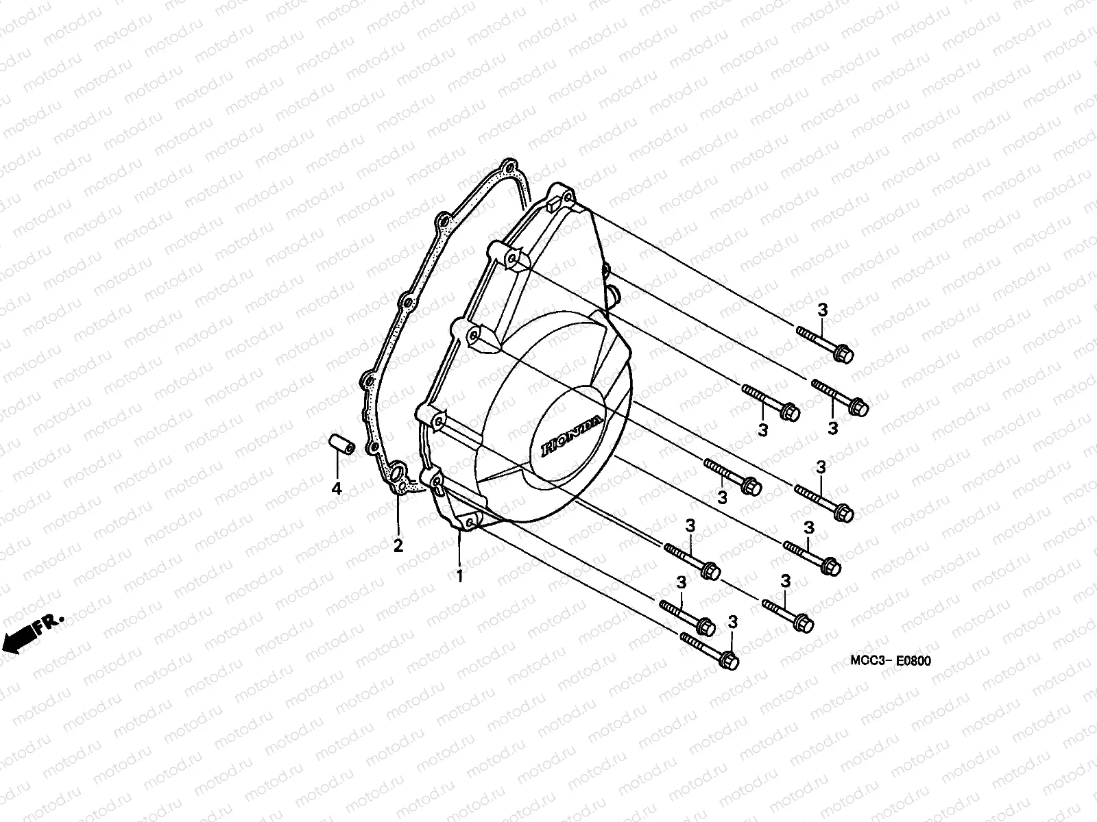 E-8 LEFT CRANKCASE COVER