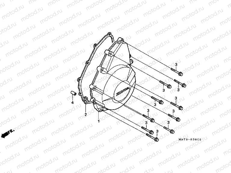 E-8 LEFT CRANKSHAFT COVER