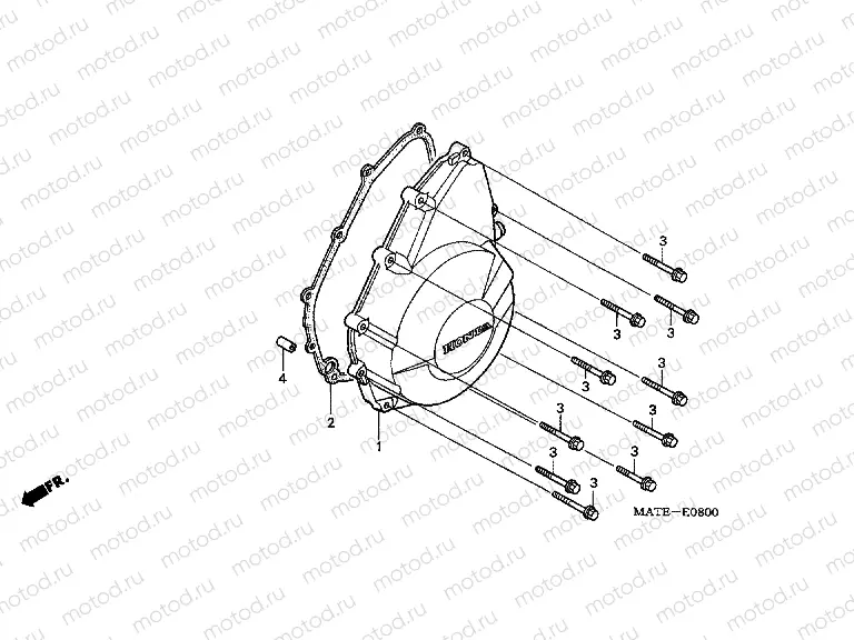 E-8 LEFT CRANKSHAFT COVER