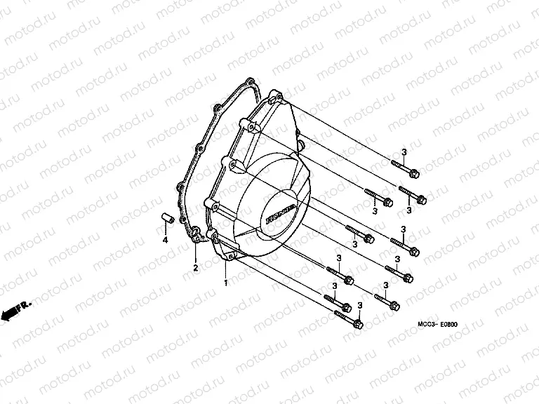 E-8 LEFT CRANKSHAFT COVER