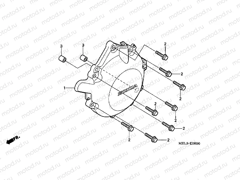 E-8 LEFT CRANKSHAFT COVER