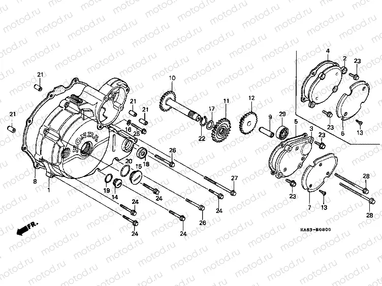 E-8 LEFT CRANKSHAFT COVER