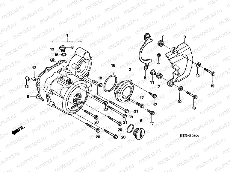 E-8 LEFT CRANKSHAFT COVER (CGR125SH5,8)