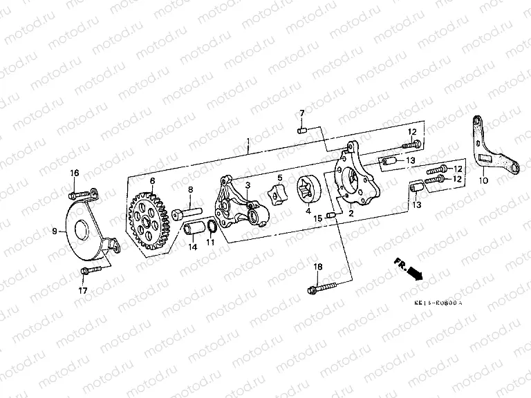 E-8 OIL PUMP (1) (XR250RE)