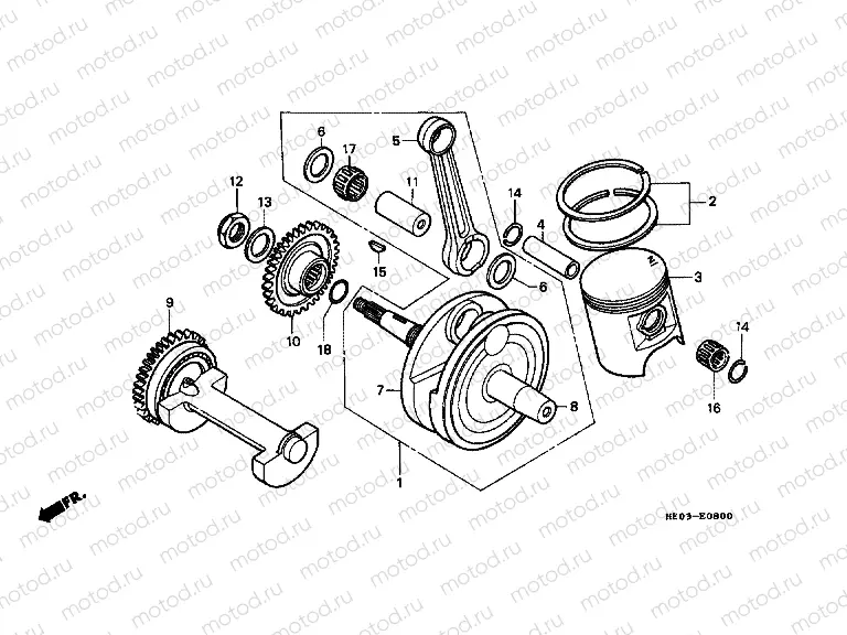 E-8 PISTON / CRANKSHAFT