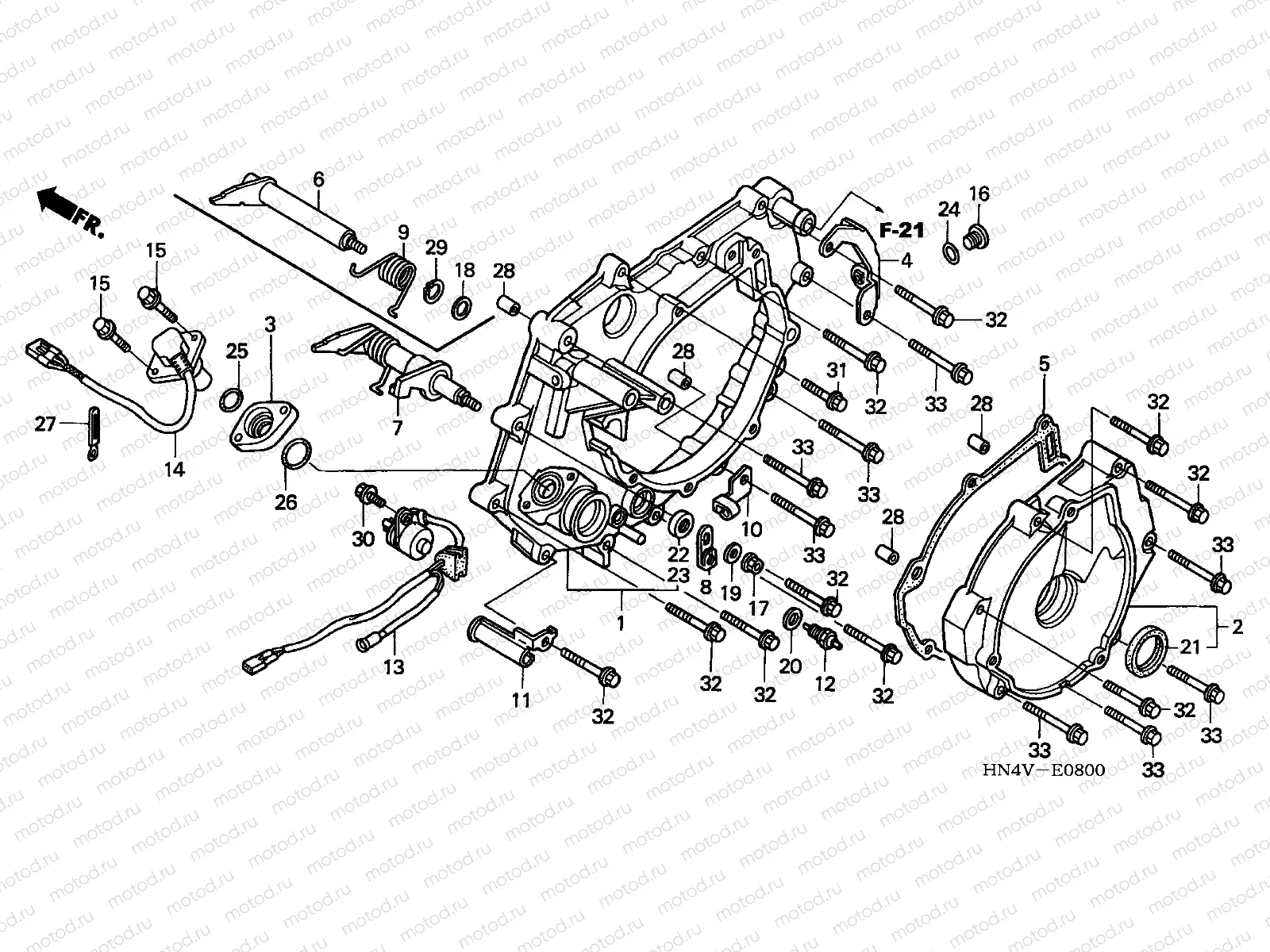 E-8 REAR CRANKCASE COVER