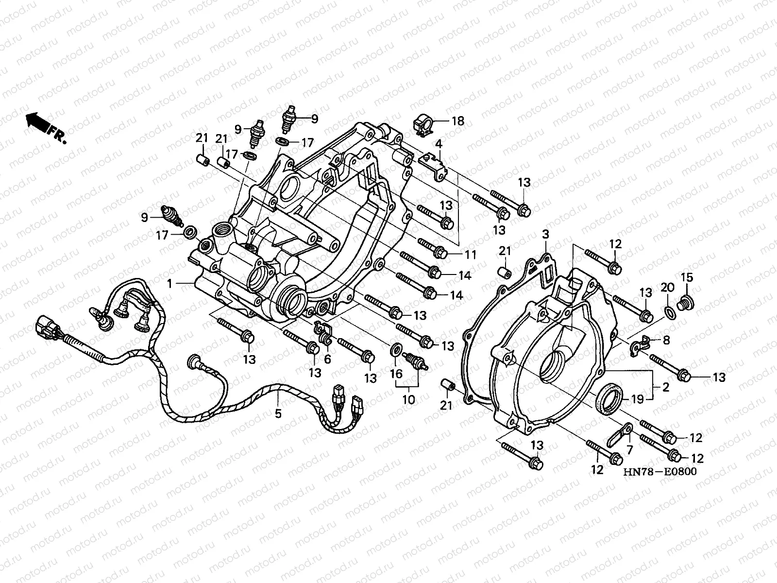 E-8 REAR CRANKCASE COVER