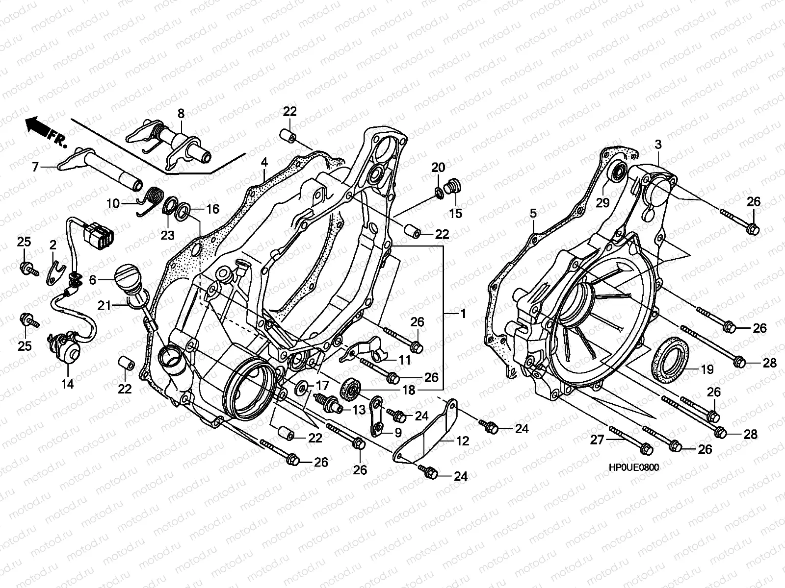 E-8 REAR CRANKCASE COVER