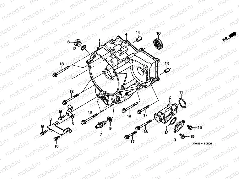E-8 REAR CRANKSHAFT COVER