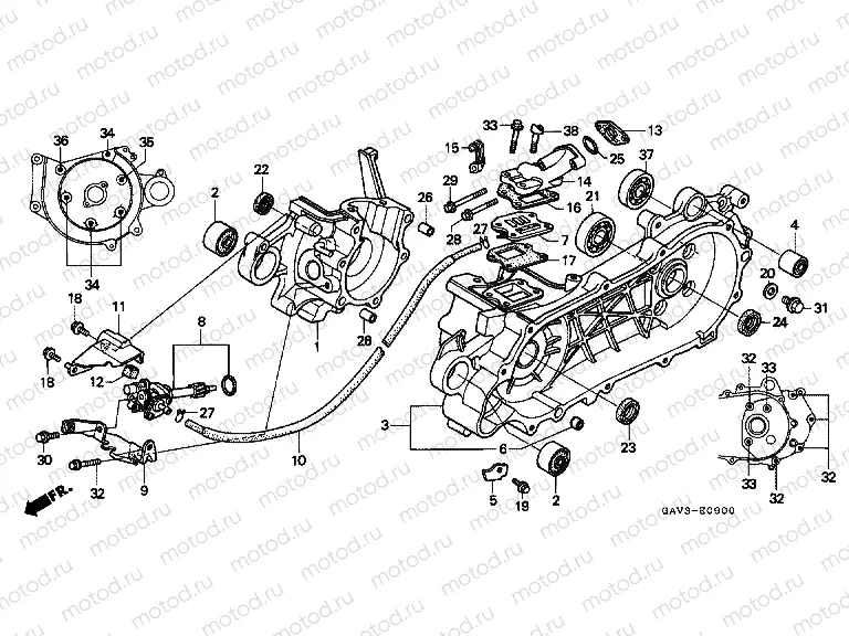 E-9 CRANKSHAFT / OIL PUMP