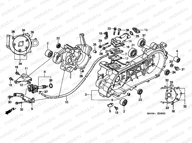 E-9 CRANKSHAFT / OIL PUMP