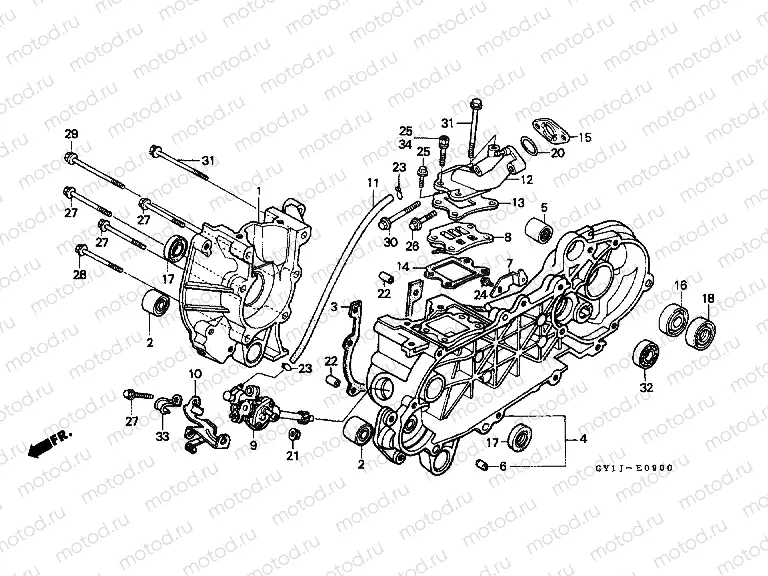 E-9 CRANKSHAFT / OIL PUMP