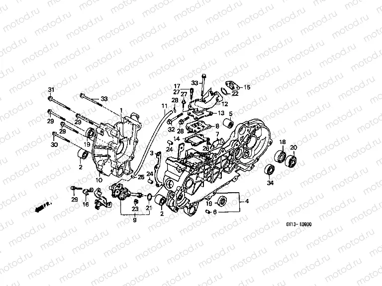 E-9 CRANKSHAFT / OIL PUMP