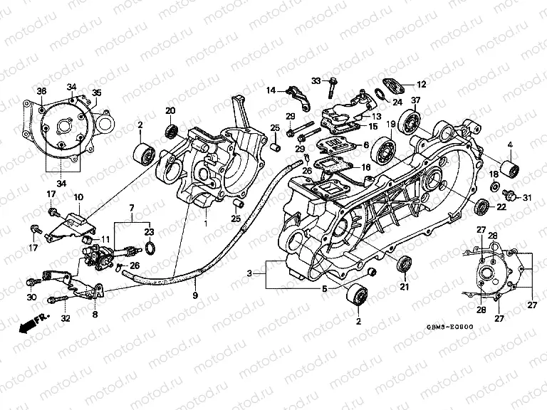 E-9 CRANKSHAFT / OIL PUMP