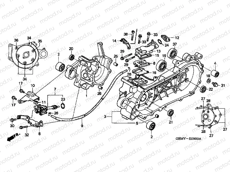 E-9 CRANKSHAFT / OIL PUMP