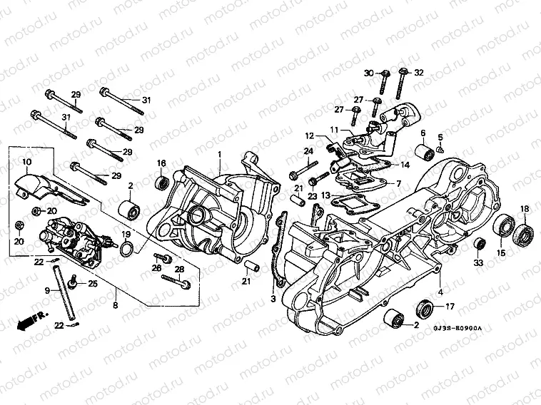 E-9 CRANKSHAFT / OIL PUMP