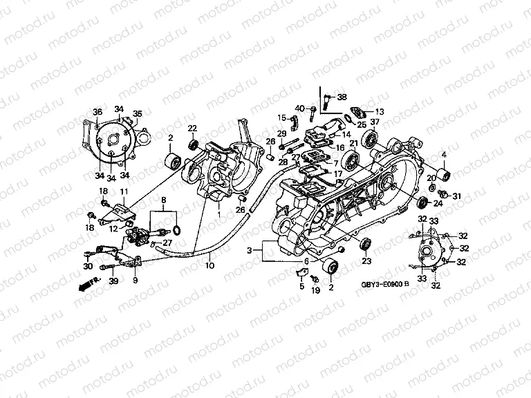 E-9 CRANKSHAFT / OIL PUMP